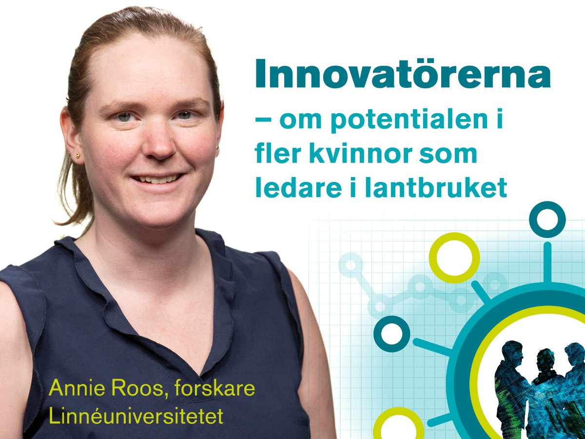 Bildmontager, kvinna med. uppsatt hår och svart tröja mot vit bakgrund med turkosgrön dekor