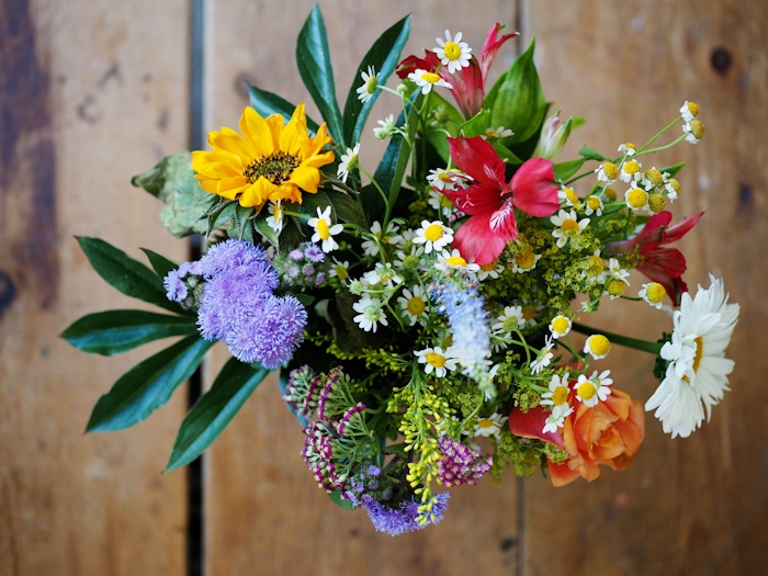 En blomsterbukett.